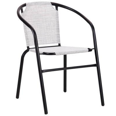 Крісло, стілець садовий Art Metal Furniture Taco чорний, меланж сірий (521800)