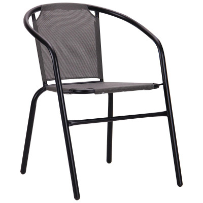 Крісло, стілець садовий Art Metal Furniture Taco чорний, темно-сірий (521801)