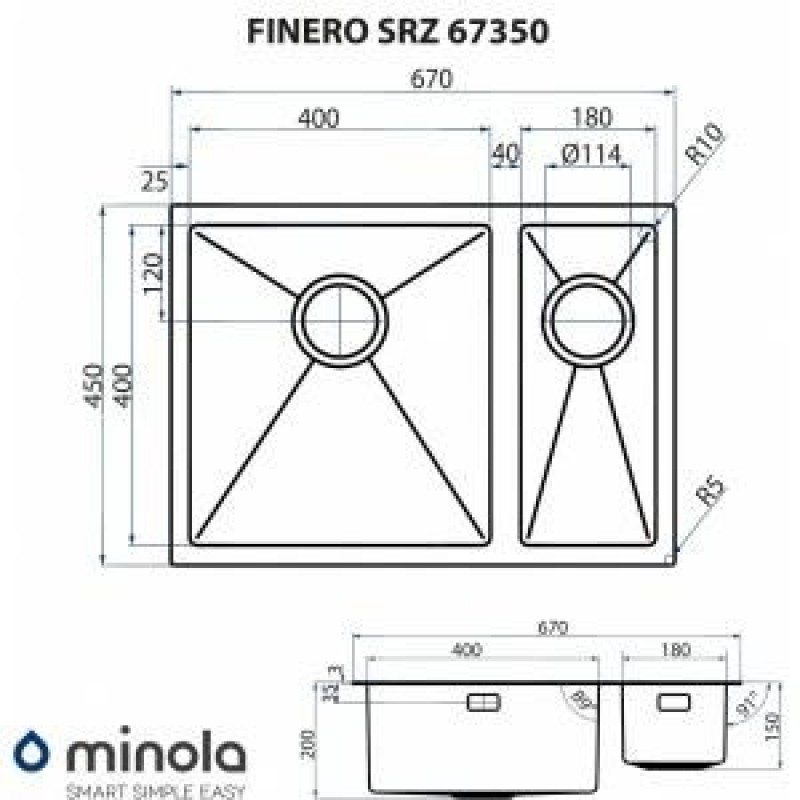 Кухонна мийка Minola FINERO SRZ 67350