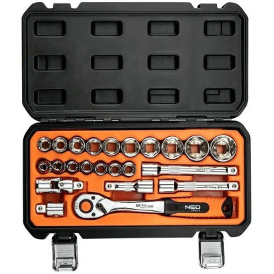 Набір торцевих головок з тріскачкою NEO Tools 08-694 Набір торцевих головок з тріскачкою NEO Tools 08-694