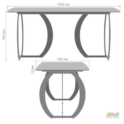Нерозкладний стіл Art Metal Furniture Alexis black/ceramics Emperadoro (547053