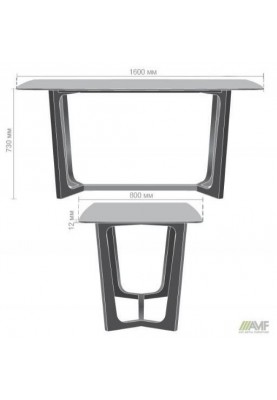 Нерозкладний стіл Art Metal Furniture Blake black/ceramics Lazio gray (547055)