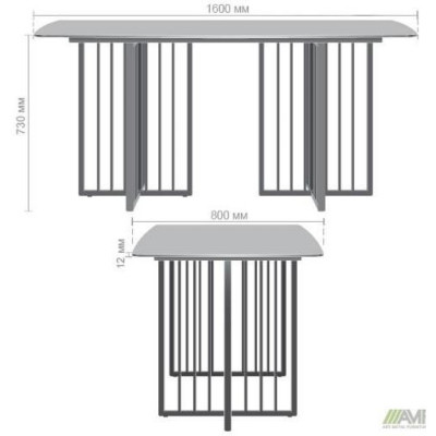 Нерозкладний стіл Art Metal Furniture Fellon black / ceramics Carrara bianco (547058)