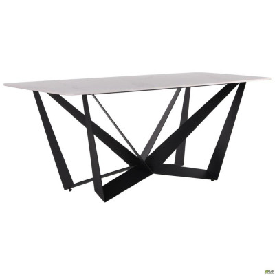 Нерозкладний стіл Art Metal Furniture William black / ceramics Carrara bianco (547060)