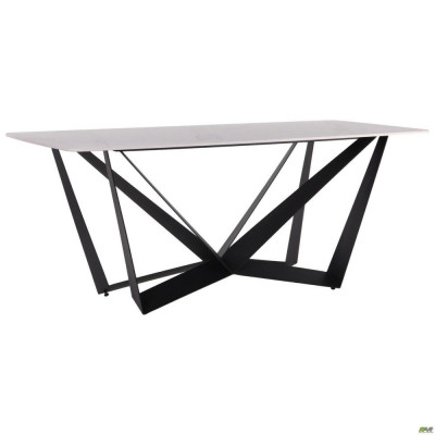 Нерозкладний стіл Art Metal Furniture William black / ceramics Carrara bianco (547060)