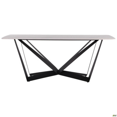 Нерозкладний стіл Art Metal Furniture William black / ceramics Carrara bianco (547060)