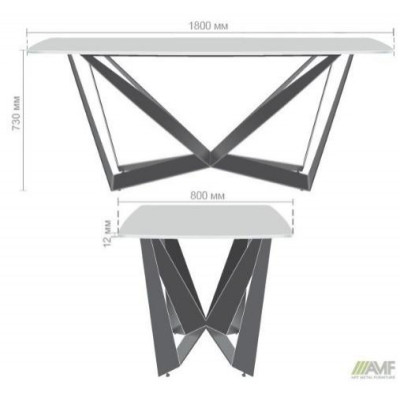 Нерозкладний стіл Art Metal Furniture William black / ceramics Carrara bianco (547060)