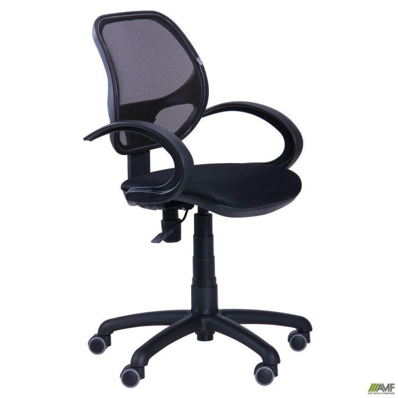 Офісне крісло для персоналу Art Metal Furniture Байт/АМФ-5 Сітка чорна (116963)