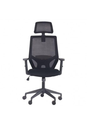 Офісне крісло для персоналу Art Metal Furniture Lead Black HR сидіння Нест-01 чорна/спинка Сітка SL-00 чорна (297895)