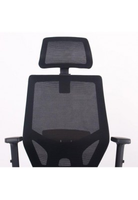 Офісне крісло для персоналу Art Metal Furniture Lead Black HR сидіння Нест-01 чорна/спинка Сітка SL-00 чорна (297895)