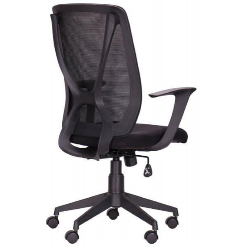 Офісне крісло для персоналу Art Metal Furniture Nickel Black сидіння Сідней-07/спинка Сітка SL-00 чорна (297089)