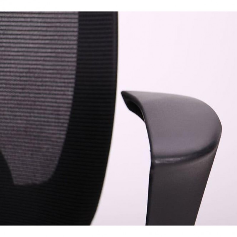 Офісне крісло для персоналу Art Metal Furniture Nickel Black сидіння Сідней-07/спинка Сітка SL-00 чорна (297089)