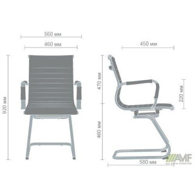 Офісне крісло для персоналу Art Metal Furniture Slim CF XH-632C чорний (513265)