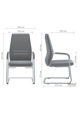 Офісне крісло для відвідувачів Art Metal Furniture Larry CF light grey (544569)