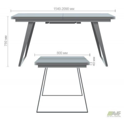 Розкладний стіл Art Metal Furniture Rochester чорний/шпон горіх антик (545852)