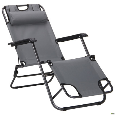 Шезлонг складаний Art Metal Furniture Круїз чорний/сірий (521854)