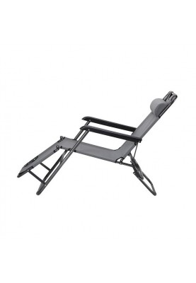 Шезлонг складаний Art Metal Furniture Круїз чорний/сірий (521854)