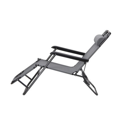 Шезлонг складаний Art Metal Furniture Круїз чорний/сірий (521854)
