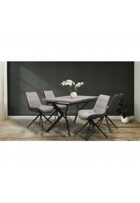 Стілець Art Metal Furniture Aurora чорний/меланж сільвер (545804)