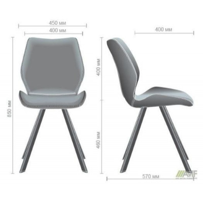 Стілець Art Metal Furniture Bronco чорний/нубук мусон (545789)