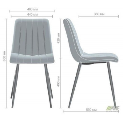 Стілець Art Metal Furniture Indiana чорний/меланж сірий (545122) Стілець Art Metal Furniture Indiana чорний/меланж сірий (545122)