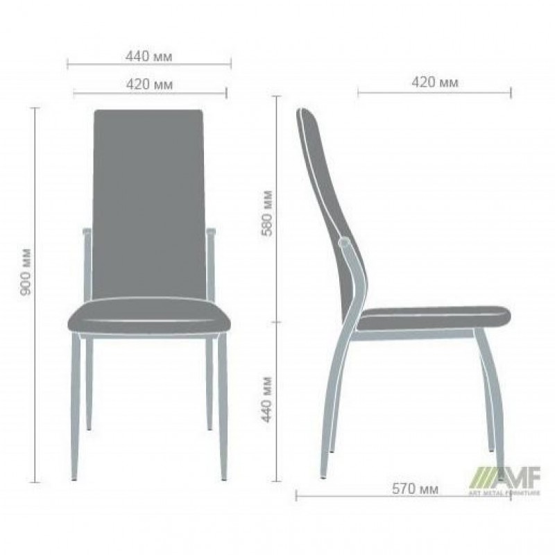 Стілець Art Metal Furniture Картер хром/графіт (521902)