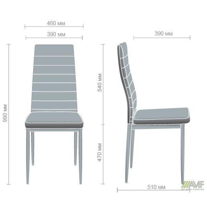 Стілець Art Metal Furniture Сицилія чорний/темний шоколад (521446)