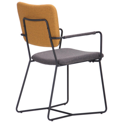 Стілець із підлокітниками Art Metal Furniture Alphabet H black/yellow gray (545767)