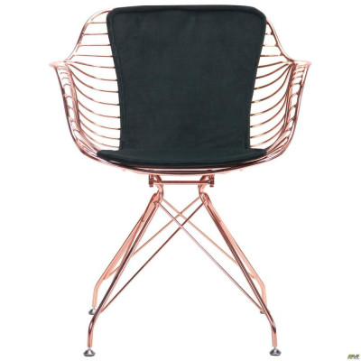 Стілець із підлокітниками Art Metal Furniture Ibis, rose gold, emerald (545675)