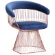 Стілець із підлокітниками Art Metal Furniture Roller, rose gold, royal blue (545679)