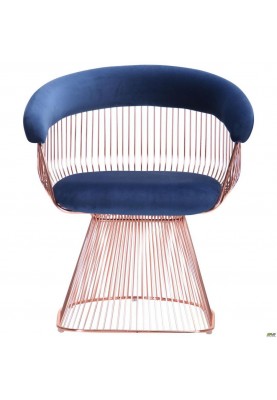 Стілець із підлокітниками Art Metal Furniture Roller, rose gold, royal blue (545679)