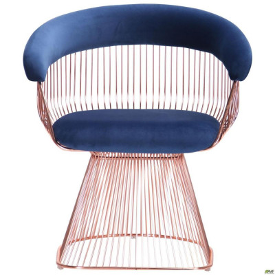 Стілець із підлокітниками Art Metal Furniture Roller, rose gold, royal blue (545679)