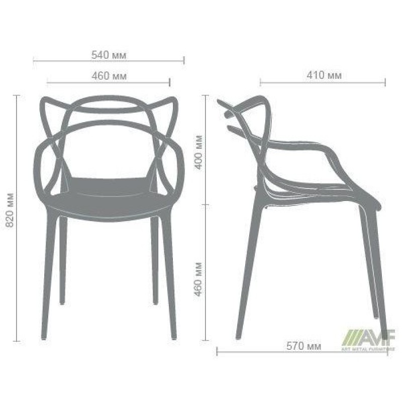 Стілець з підлокітниками Art Metal Furniture Viti білий (512008)