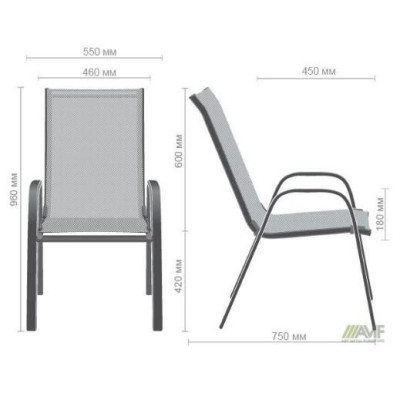 Стілець садовий Art Metal Furniture Puerto чорний, темно-сірий (521805)