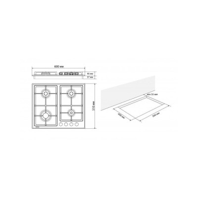 Варильна поверхня газова Eleyus SILVA 60 BG+RB C