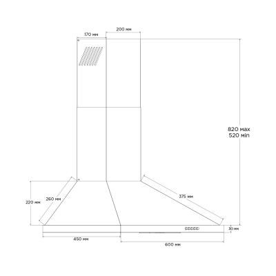 Витяжка купольна Pyramida KT 60 BL