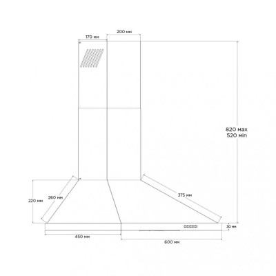 Витяжка купольна Pyramida KT 60 WH