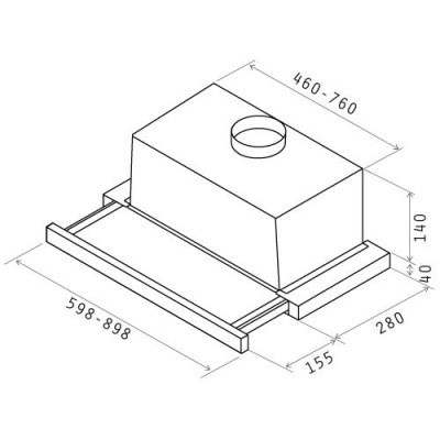 Телескопічна витяжка Elica ELITE 14 LUX GRIX/A/90 Телескопічна витяжка Elica ELITE 14 LUX GRIX/A/90