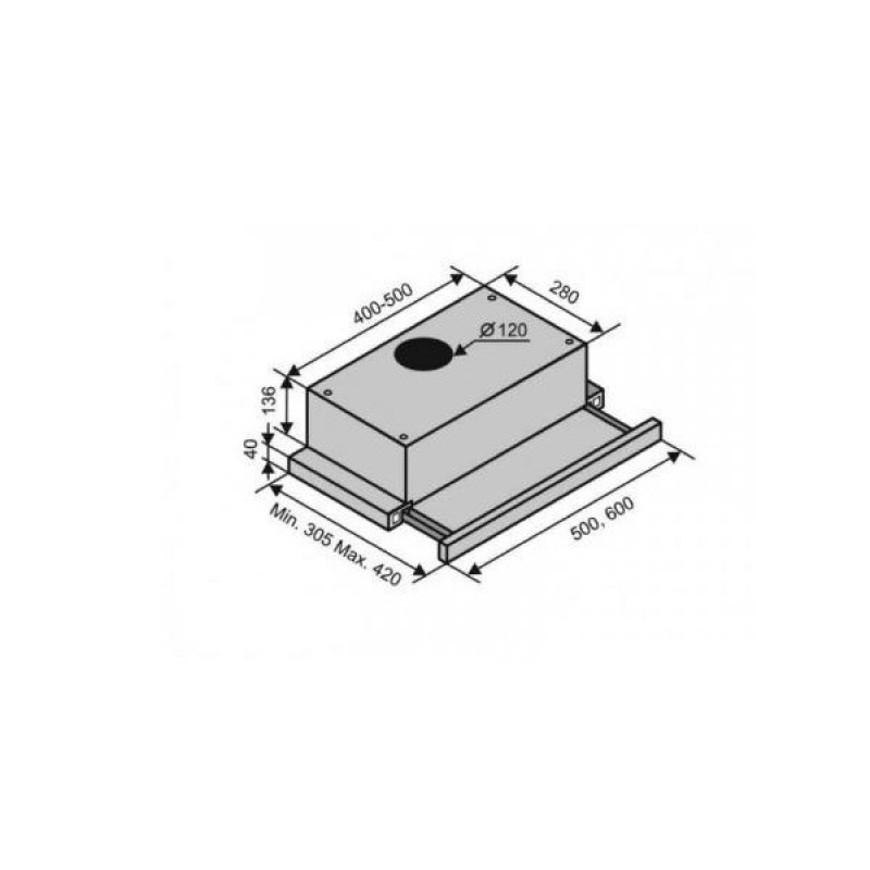 Витяжка телескопічна Ventolux GARDA 60 WH (900) LED