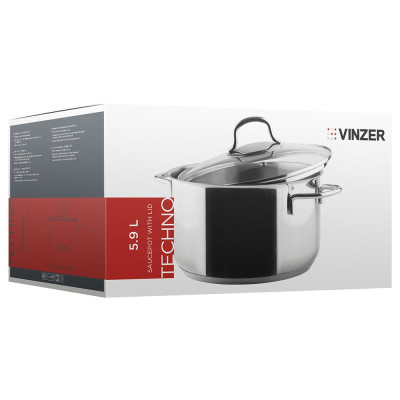 Каструля VINZER Techno 5.9 л (50083)