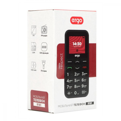 Мобільний телефон ERGO R181 Dual Sim Black