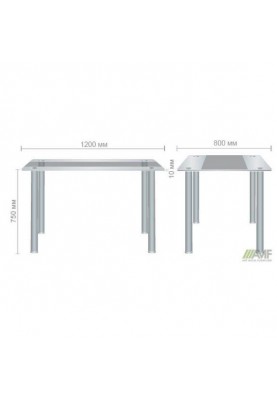 Нерозкладний стіл Art Metal Furniture Аттика чорний/смуга антрацит (546525)
