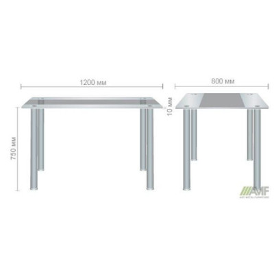Нерозкладний стіл Art Metal Furniture Аттика чорний/смуга антрацит (546525)