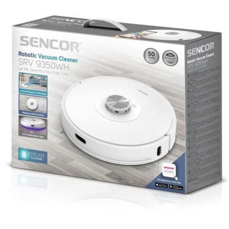 Робот-пилосос з вологим прибиранням Sencor SRV 9350WH