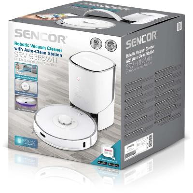 Робот-пилосос з вологим прибиранням Sencor SRV 9385WH