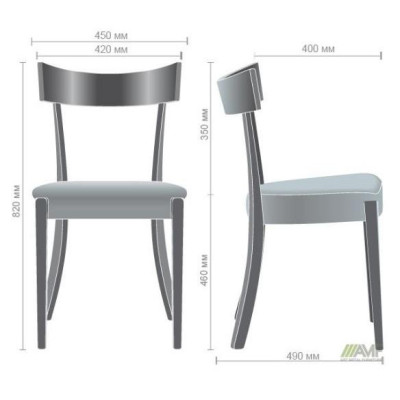 Стілець Art Metal Furniture Грінфорд горіх темний/графіт (546283)