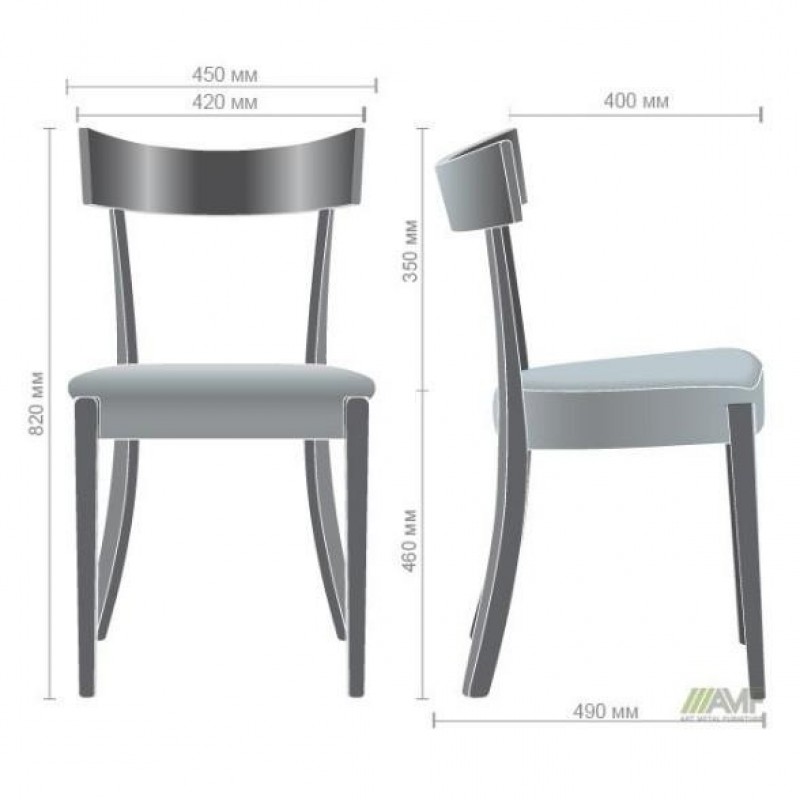 Стілець Art Metal Furniture Грінфорд горіх темний/капучіно (546284)