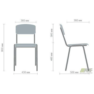 Стілець Art Metal Furniture Учнівський №6 чорний/лак бук (110043)