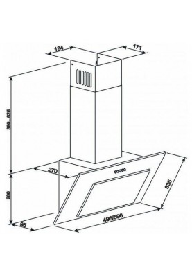 Витяжка похила Eleyus VERTICAL 470 50 BL