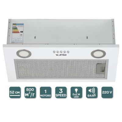 Витяжка, що вбудовується Ventolux PUNTO 52 WH (950) PB Витяжка, що вбудовується Ventolux PUNTO 52 WH (950) PB